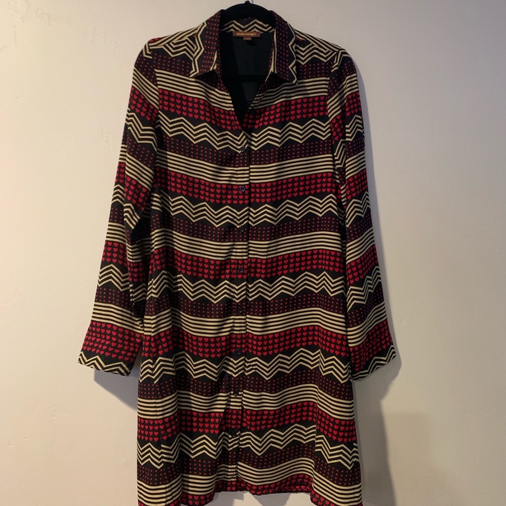 Shirt dress with hearts
